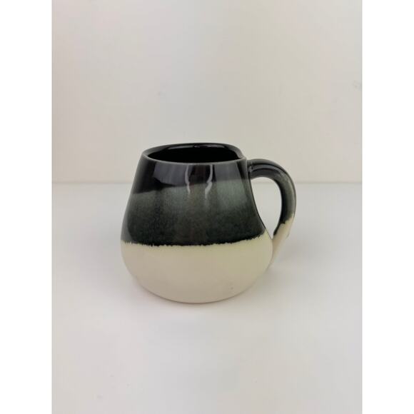 POTTERY BY JULIE MONDRO Black Matte Cream Dimple Mug Handcrafted Coffee Cup - Picture 2 of 12